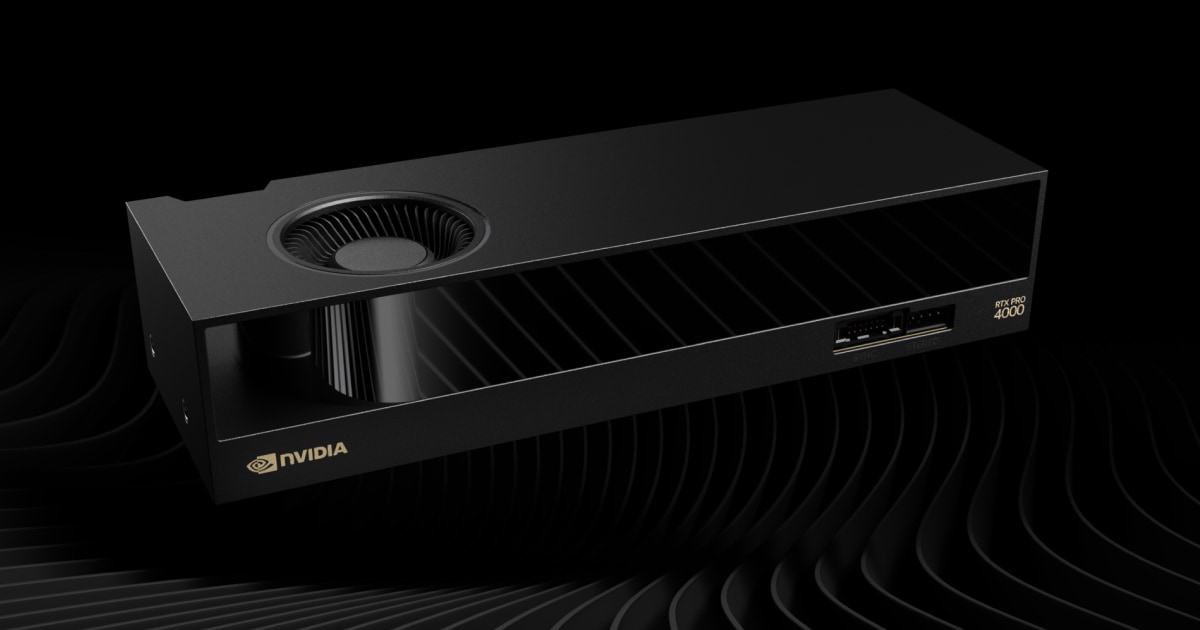 Hình minh họa RTX PRO 4000 Blackwell SFF từ tài liệu sản phẩm NVIDIA